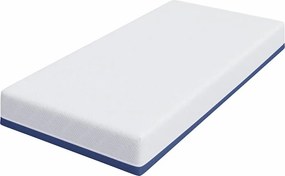 vidaXL Στρώμα Λευκό και Μπλε 90 x 200 cm Ζακάρ ύφασμα