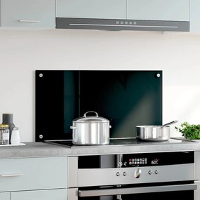 vidaXL Πλάτη Κουζίνας Μαύρη 80 x 40 εκ. από Ψημένο Γυαλί