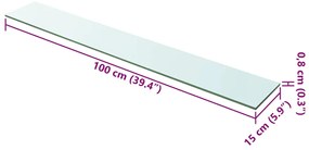vidaXL Ράφια Πάνελ 2 τεμ. Διάφανα 100 x 15 εκ. Γυάλινα