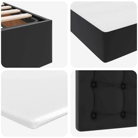 vidaXL Κρεβάτι με αποθηκευτικό χώρο και LED Μαύρο 180 x 200 cm