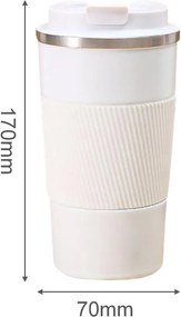 Ποτήρι Θερμός Ανοξείδωτο 500ml με Επιστόμιο - Άσπρο