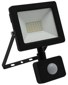 Adeleq Προβολέας LED SMD 20W Με Ανιχνευτή Κίνησης 4100K IP65 Μαύρο Με 50cm Καλώδιο 3-3902011