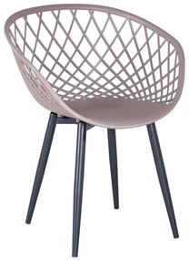 REX Πολυθρόνα Μέταλλο Βαφή Μαύρο, PP-UV Sand Beige (εκτός συσκευασίας)