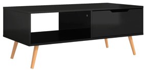 vidaXL Τραπεζάκι Σαλονιού Γυαλιστερό Μαύρο 100x49,5x43 εκ. Επ Ξύλο