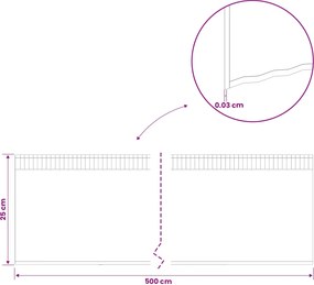vidaxl Περίγραμμα γκαζόν 5 μ x 25 εκ Γαλβανισμένος Χάλυβας Ασημί