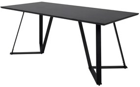 Τραπέζι Dallas 372, Μαύρο, 75x90x180cm, Ινοσανίδες μέσης πυκνότητας, Μέταλλο | Epipla1.gr