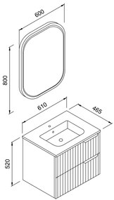 Σετ Έπιπλο Μπάνιου ENZA Ανθρακί MDF 18mm Λάκα 60 9SENZ060ANTM