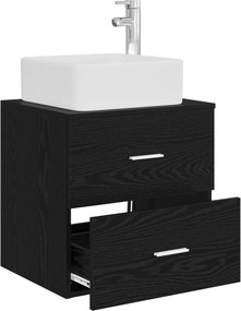 vidaXL Επιτοίχια Λεκάνη Έπιπλο Μαύρη Δρυς 49,5 x 41 x 63 εκ