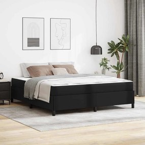 vidaXL Σκελετός κρεβατιού με στρώμα Μαύρο 180 x 200 cm Τεχνητό δέρμα