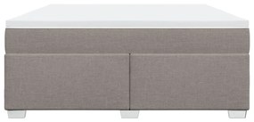 vidaXL Κρεβάτι Boxspring με Στρώμα Taupe 180x200 εκ. Υφασμάτινο