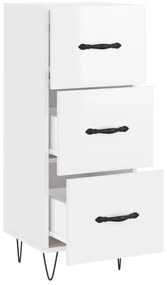 vidaXL Ντουλάπι Γυαλιστερό Λευκό 34,5x34x90 εκ. Επεξεργασμένο Ξύλο