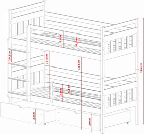 Παιδική Κουκέτα - ADAS 80x200 Pine