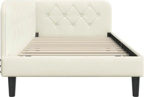 vidaXL Κρεβάτι Γωνίας Κρεμ 100 x 200 cm Βελούδο