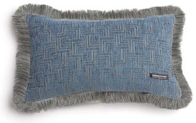 Μαξιλαροθήκη Διακοσμητική New Maze Trimming Blue Aslanis Home 30X50 Βαμβάκι-Chenille