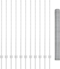 vidaXL Εξωτερική εξάγωνη περίφραξη με στήλη 25 x 1,4 μ Ασημί Δίχτυ