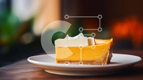 Σετ των 2 Intra Συλλεκτικό Ξύλινο Παζλ Plywood 4mm - Εύγευστη κίτρινη φέτα cheesecake σε λευκό πιάτο Σε Ξύλινο Κουτί - Διαστάσεις: 10x10 cm – 25 κομμάτια