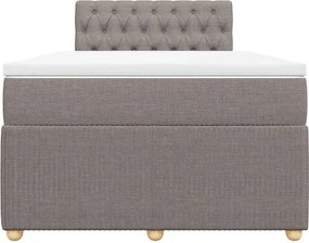 vidaXL Κρεβάτι Boxspring με Στρώμα Taupe 120x190 εκ. Υφασμάτινο
