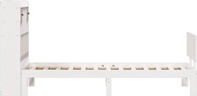 vidaXL Κρεβάτι Βιβλιοθήκη Χωρίς Στρώμα Λευκό 75x190 εκ Μασίφ Πεύκο