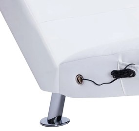 Πολυθρόνα/Ανάκλιντρο Μασάζ Λευκή Συνθετικό Δέρμα με Μαξιλάρι - Λευκό