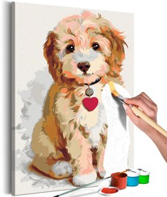 Ζωγραφική με αριθμούς Σκύλος: Κουτάβι - 40x60