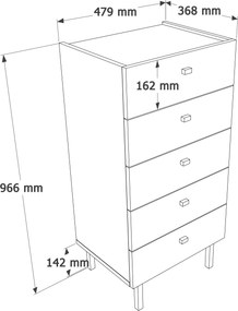 Συρταριέρα ’μμου / Δρυς FLOTRO 47.9x36.8x96.6