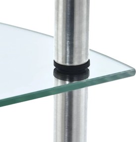 vidaXL Ράφι Διαφανές 5 Επιπέδων 30 x 30 x 130 εκ. από Ψημένο Γυαλί