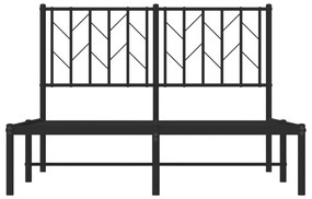 vidaXL Πλαίσιο Κρεβατιού με Κεφαλάρι Μαύρο 120 x 190 εκ. Μεταλλικό