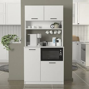 Έπιπλο κουζίνας Tuco 2 Megapap χρώμα λευκό 90x40x180εκ.