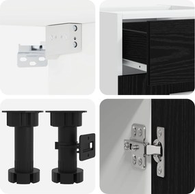 vidaXL Μονάδα κουζίνας Lyon 4 pcs Μαύρη Δρυς Επεξεργασμένο Ξύλο