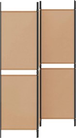 vidaXL Διαχωριστικό Δωματίου 4-Πανέλων Μπεζ 200 x 180 cm Ύφασμα