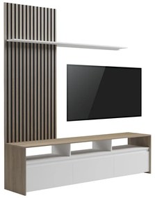 Σύνθετο σαλονιού Delfina  σε sonoma με λευκή απόχρωση 190x40x199.5εκ