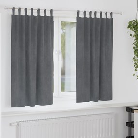 vidaXL Curtains blackout με βρόχους κρεμάσματος 2 τεμάχια Σούπερ ανοιχτό γκρι βελούδο