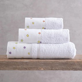 Πετσέτες Blaze Σε Κουτί (Σετ 3τμχ) White Ρυθμός Towels Set 70x140cm 100% Πενιέ Βαμβάκι