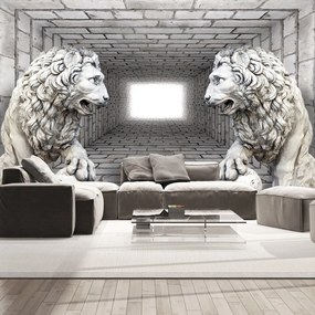 Φωτοταπετσαρία πέτρινα λιοντάρια - 100x70