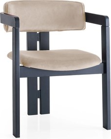 Καρέκλα Μαύρο / Μπεζ CO 58x49x76