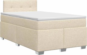 vidaXL Κρεβάτι box spring με στρώμα Κρεμ 120 x 190 cm Ύφασμα