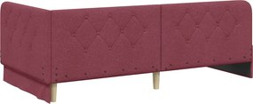 vidaXL Κρεβάτι Γωνίας Κόκκινο 90 x 190 cm ύφασμα