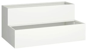 vidaXL Γλάστρα Κήπου Λευκό 100 x 60 x 45 εκ Ατσάλι
