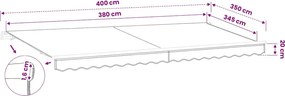 vidaXL Ανταλλακτικό Ύφασμα Τέντας Καφέ 400x350 εκ. Πολυεστέρας