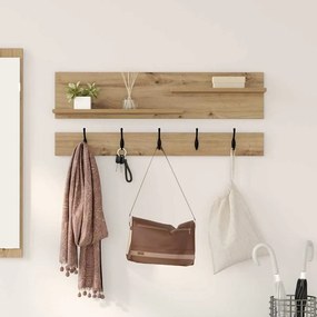 vidaXL Τοίχου Κρεμάστρα με ράφι artisan δρυς 90 x 15 x 36 εκ.