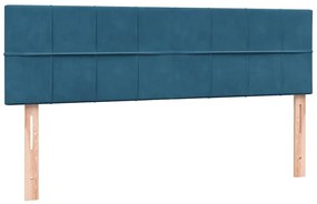 Box Spring κρεβάτι με στρώμα σκούρο μπλε 160x220 cm Βελούδινο - Μπλε