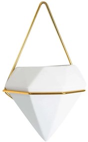 Κασπώ Louvre 20533 15x8x24cm White-Gold GloboStar Κεραμικό