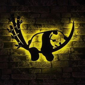 Διακοσμητικό Τοίχου Με Φως Led Baby Panda 692FRW1104 45x58cm Yellow-Black Wallity Mdf