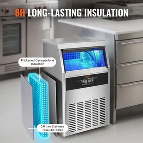 VEVOR Commercial Ice Maker Freestanding Cabinet Machine 100lbs/24H 50 Ice Cubes
