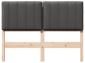 vidaXL Ταπετσαρισμένο κεφαλάρι με κεφαλάρι Καφέ και Σκούρο Γκρι 120 cm