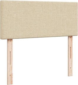vidaXL Κρεβάτι Boxspring με Στρώμα Κρεμ 120x190 εκ. Υφασμάτινο