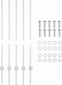 vidaXL Στύλος Περιφράξεων 5 pcs Ασημί 100 cm Ατσάλι