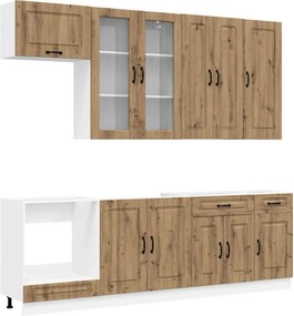 vidaXL Μονάδα κουζίνας KALMAR 8 pcs Artisan Δρυς Επεξεργασμένο Ξύλο