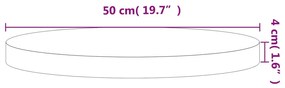 vidaXL Επιφάνεια Τραπεζιού Στρογγυλή Ø50x4 εκ. Μασίφ Ξύλο Οξιάς