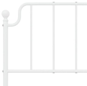 Πλαίσιο Κρεβατιού με Κεφαλάρι/Ποδαρικό Λευκό 140x190εκ. Μέταλλο - Λευκό
